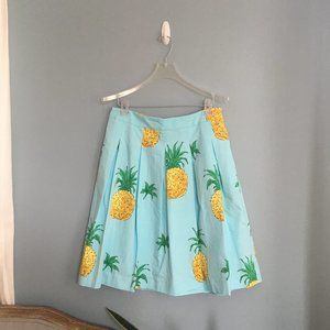 NWT Talbots Light blue Pineapple print skirt